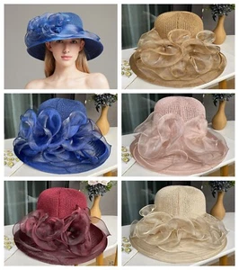 Cappello donna organza derby sposa fascinator per tea party abito da sposa cappello - Foto 1 di 19