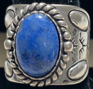TOURMALINE STONE IN .925 STERLING RING SIZE 7.5 PRE-OWNED SOUTHWESTERN DESIGNS - Picture 1 of 4