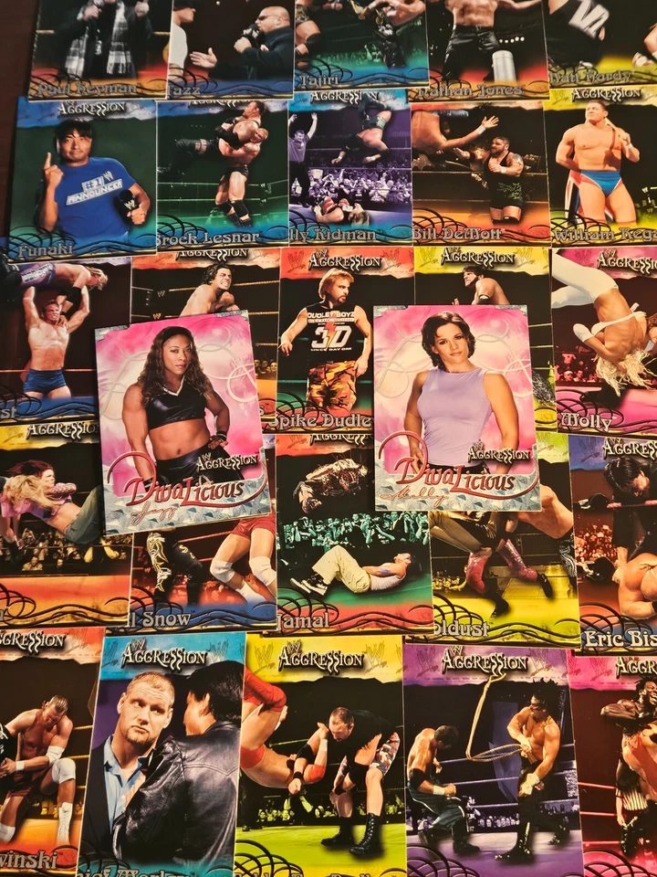 2003 FLEER WWE AGGRESSION CARDS YOU PICK SEE SCANS OF EVERY CARD BUY THEM ALL*** - Image 1 of 2