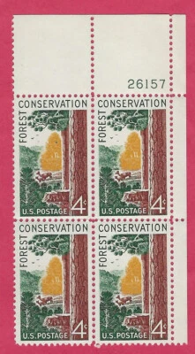 US  SCOTT # 1122 FOREST RESTORATION  1958  PLATE BLOCK OF 4   MINT NH 4¢ - Image 1 of 2
