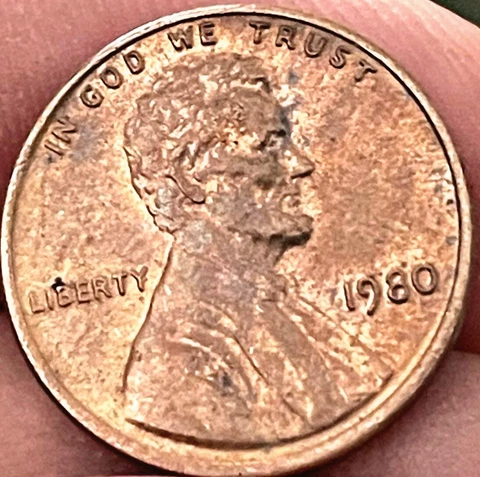1980 Lincoln memorial Penny, NO mint mark.  Rare coin cent 1c collectors dream Cover