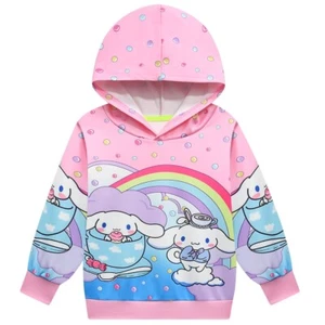 Cinnamon dog 3-10-year-old girl hoodie cartoon pullover hoodie top - Picture 1 of 16