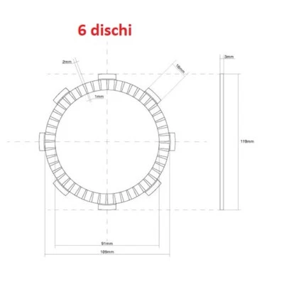 7450120 KIT 7 DISCHI FRIZIONE GUARNITI / sughero Honda VTR 250 1998-2007 FCC - Immagine 1 di 2