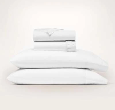 NWOT  BOLL & BRANCH Signature Hemmed 300 Thread Cotton Sheet Set White  |  FULL - Image 1 of 4