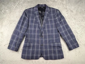 Banana Republic Slim Fit Blazer Herren 40R blau kariert 100% LEINEN Sport Mantel Jacke - Bild 1 von 11