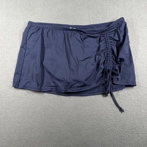 Lands' End Swim Skirt Womens Size 8 Blue Adjustable Ruched Bottom Nylon Spandex - Picture 1 of 9