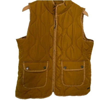 Natural Reflections Puff Vest Womens XL Mustard Yellow Quilted Puffer Full Zip - Image 1 of 4