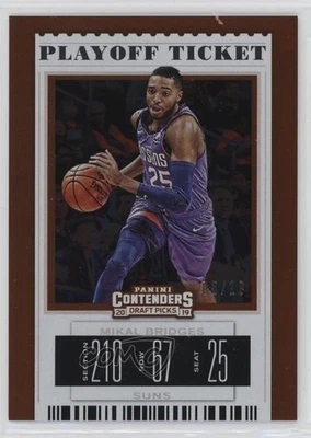 2019-20 Panini Contenders Draft Picks Variation Playoff Ticket /18 Mikal Bridges - Image 1 of 2