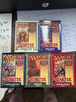 MTG Magic the Gathering 1999 5 Starter Decks w/ Instructions time curse impaler - Image 1 of 2