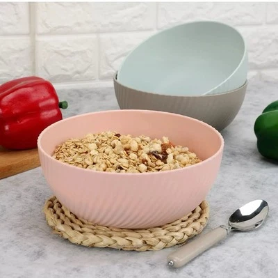 Juego de 4 cuencos de cereal MAINSTAYS de plástico 38 oz redondos texturizados sin BPA rosa Foto 1 de 4