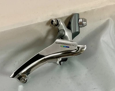 Shimano 600 FD-6400 Front Derailleur Double Braze-On Tri Color - Image 1 of 4