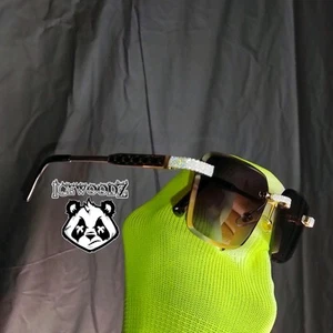 Desingner mens diamond sunglasses retro rapper women glasses vintage Ice buffs - Picture 1 of 17