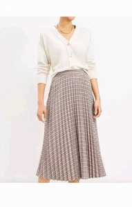 New LOFT Multi Color Plaid Pleated Skirt Preppy Academia Womens Size 4 - Picture 1 of 13