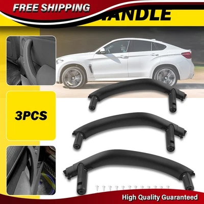 3PCS Door Pull Handle Covers For BMW X5 F15 2014-2018 BMW X6 F16 2015-2019 Black - Image 1 of 4