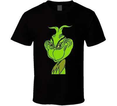 How the Grinch Stole Christmas Cartoon Face Black T Shirt - Image 1 of 3
