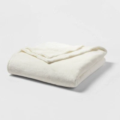 Threshold Microplush Throw Blanket Oversized 92x108 OEKO-TEX, Sour Cream, King