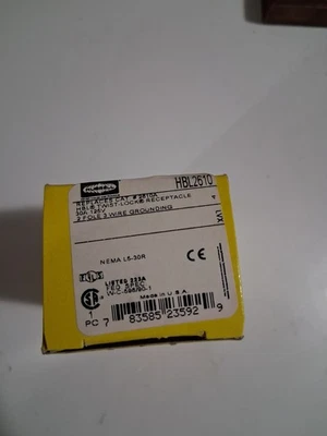 Hubbell HBL2610 30a 125v 2 Pole 3 Wire Twist-Lock Receptacle Nema L6-30R - Image 1 of 3