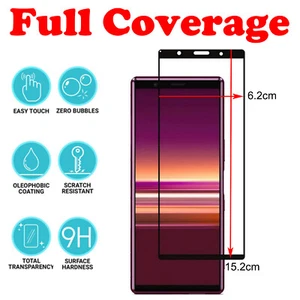 For Sony Xperia 5 2019 Full Glue 5D Tempered Glass 9H Screen Protector Cover - Picture 1 of 8