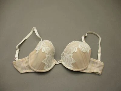 34D DKNY Mujer Desnudo Encaje Con Aros Forrado Cierre Trasero Demi Camiseta Sujetador 4H Foto 1 de 4
