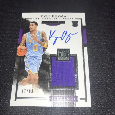 2017-18 Panini Impeccable ELEGANCE 17/99 Kyle Kuzma Rookie Patch Jersey Auto RC - Image 1 of 2