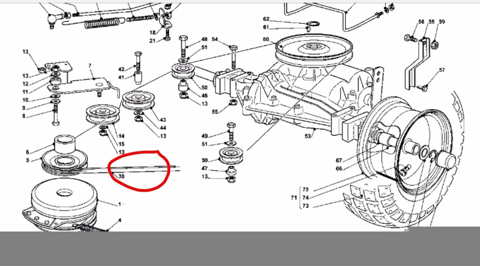 Mountfield transmission gearbox drive belt 1430H 1636M 1636H 1540H 2048H mower  - image 1 of 1
