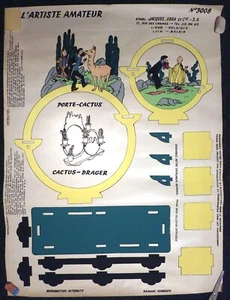 Tintin Affiche L'artiste amateur modèle porte-cactus 1954 TBE - Picture 1 of 1