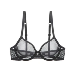 See Through Mesh Sheer Women Bras Underwire Feminine Lingerie Glamour Underwear - Picture 1 of 26