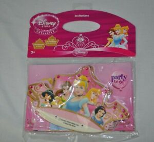 8 Brand New Disney Store Princess Birthday Party Invitations Cinderella Belle 