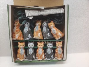 Kurt Adler 10 Cat String Lights Orange & Gray Patio Camper Christmas Decoration - Picture 1 of 2