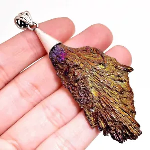 925 Sterling Silver Aura Kyanite Gemstone Handmade Unique Designer Pendant - Picture 1 of 1
