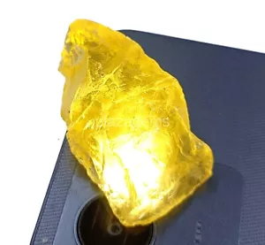 145 Ct Lemon Topaz Natural Certified Uncut Rough Loose Gemstone 50x26mm 4OUU - Picture 1 of 9