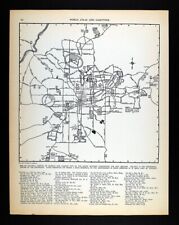 1937 Map Atlanta Georgia Peachtree Ezra Church Battle Fields - Stone Mountain GA