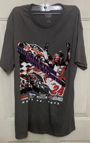 William Byron #24 Wins Atlanta t-shirt - SIZE: LARGE Gray Cover
