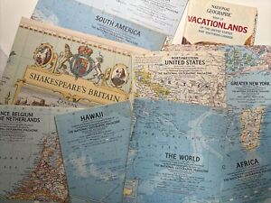 Lot of (10) 1960s National Geographic Maps