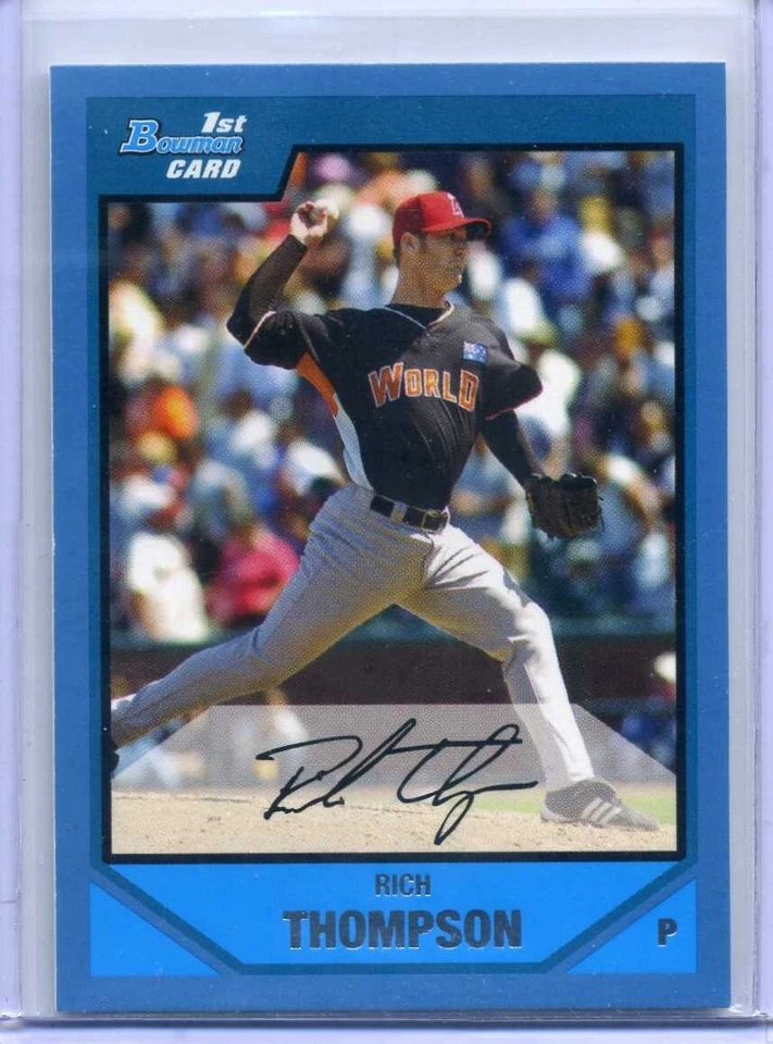 RICH THOMPSON 2007 Bowman Draft BLUE BORDER #178/399 - ANGELS - Image 1 of 2