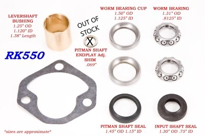 RK550 Repair Kit - Manual Saginaw Steering Gear Type 525 STEEL CAGE Bearing - Image 1 of 3