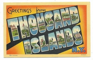 Postal de Mil Islas letra grande borde blanco lino - Imagen 1 de 2