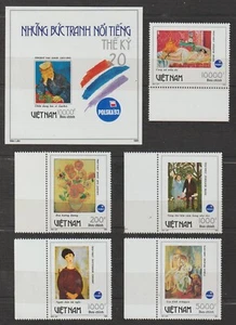 1993 Vietnam Stamps Paintings Polska '93 Severnir Imperf.+ Scott # 2454-2458 MNH - Picture 1 of 1