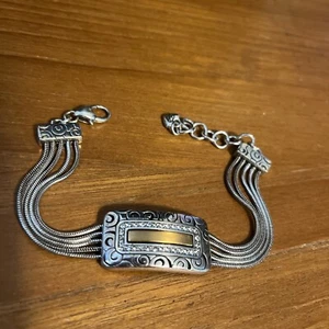 BRIGHTON RHYTHMS Silber und Gold Vier Strang Armband mit eingesetzten Kristallen - Bild 1 von 5
