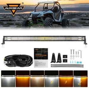 AUXBEAM Curved 50'' 6 Modes Amber LED Light Bar Roof Driving Light for Can-Am - Picture 1 of 12