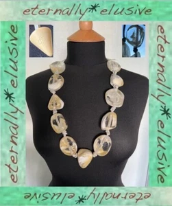 SOBRAL Signed JACKIE BRAZIL Cream Marble Oversized Large CUSCO Vintage Necklace - Picture 1 of 12