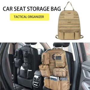 Cubierta protectora trasera de asiento táctil para automóvil vehículo MOLLE bolsa organizadora de almacenamiento con panel - Imagen 1 de 1