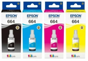 Epson 664 Original Ecotank Ink Bottles C/M/Y/K for ET-4500 ET-2550 ET-2600 Lot