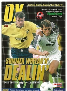 Football Programme>OXFORD UNITED v PLYMOUTH ARGYLE Aug 1997 FLC - Picture 1 of 1