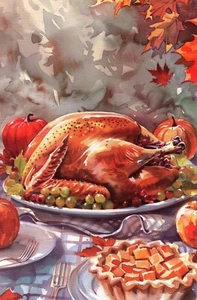 Happy Thanksgiving, Turkey Dinner (Address Side Blank) --New POSTCARD - Picture 1 of 2