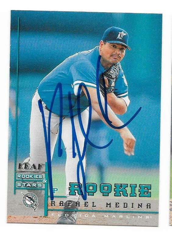 RAFAEL MEDINA 1998 LEAF AUTOGRAPHED SIGNED # 232 FLORIDA MARLINS - Image 1 of 1