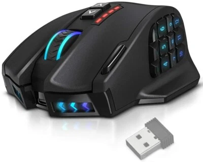 UtechSmart Venus Pro RGB Wireless MMO Gaming Mouse, 16,000 DPI classic black - Image 1 of 4