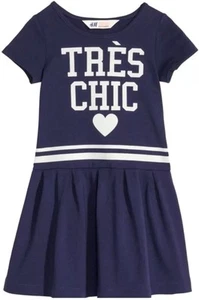 Vestido para niñas H&M con corazón TRES CHIC azul y blanco talla 2-4 - Imagen 1 de 1