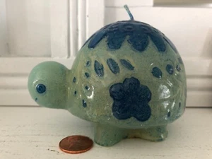 Vintage Punze Schildkröte Kerze Retro 70er blau unbenutzt Top Zustand - Bild 1 von 2