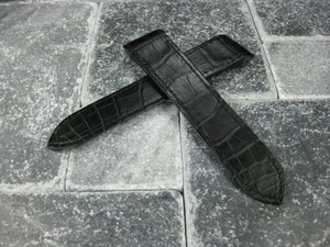 23 mm Alligatorleder Faltarmband Uhrenarmband SANTOS 100 XL schwarz CARTIER 23 - Bild 1 von 6